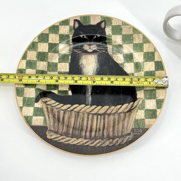 VTG 2004 Country Kitties Set/2 Coffee Mug Dessert Plate Black Cat DC Brown Co. - Picture 10 of 10
